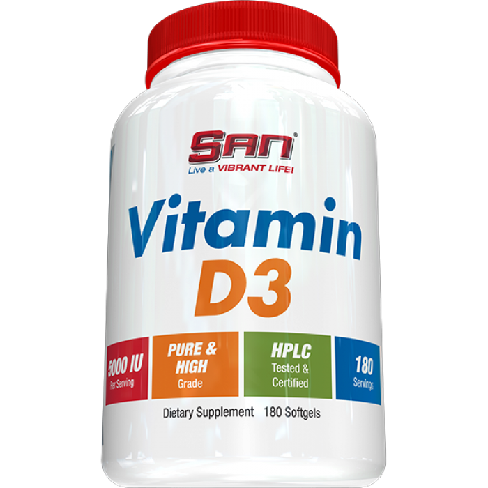 SAN - Vitamin D3 5000IU / 180 softgels.​